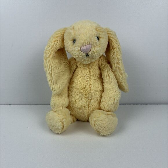 Jellycat Bashful Lemon Bunny Rare Yellow Tail 8” Small Plush RETIRED - Picture 1 of 10